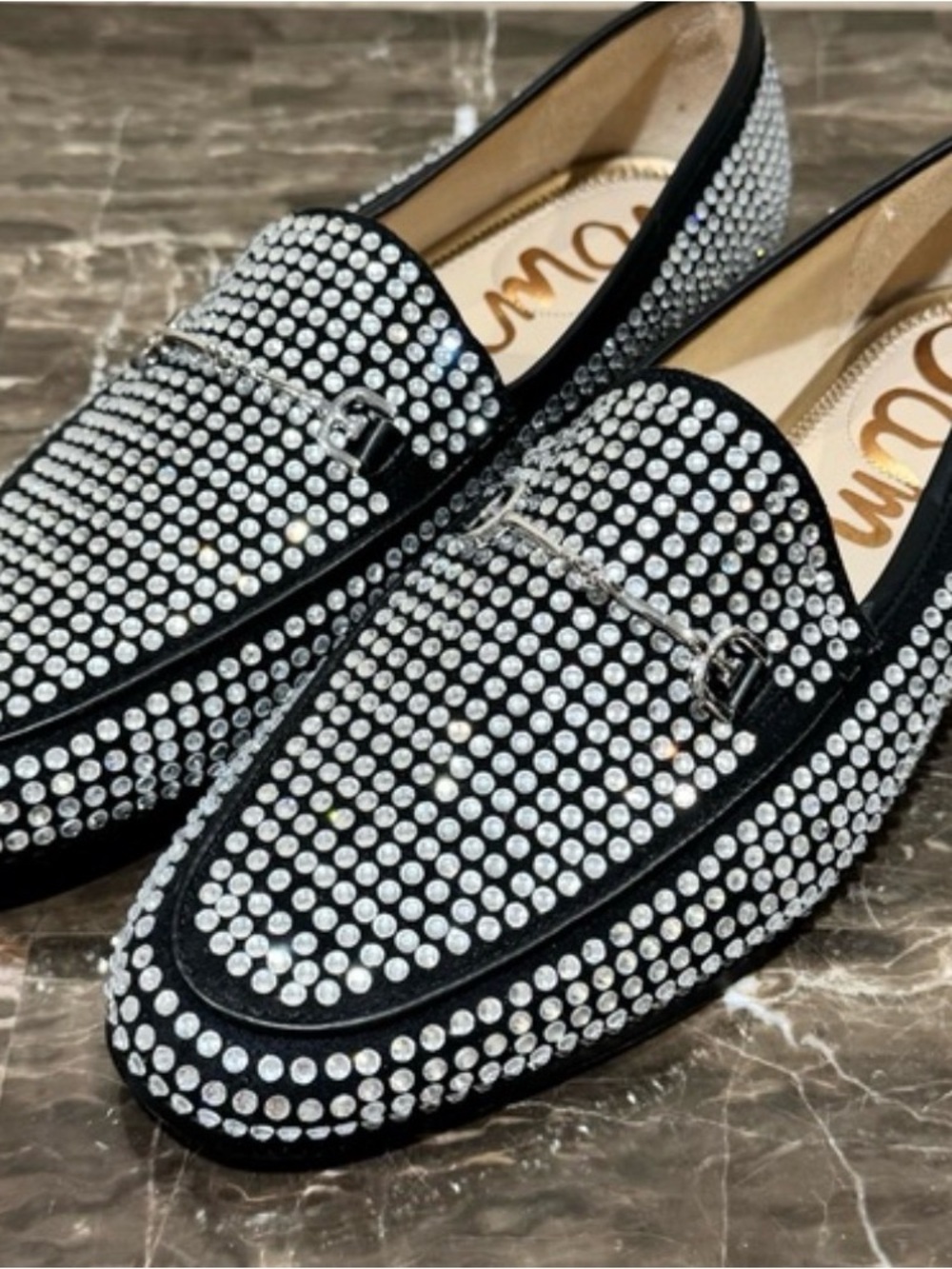 Sam Edelman Black Crystal-Embellished women  Loafers - Picture 6 of 7
